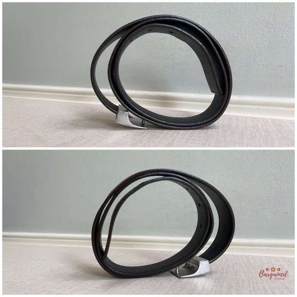 Authentic Louis Vuitton Damier Azur Canvas Leather Reversible Silver Buckle 36 - Picture 11 of 12